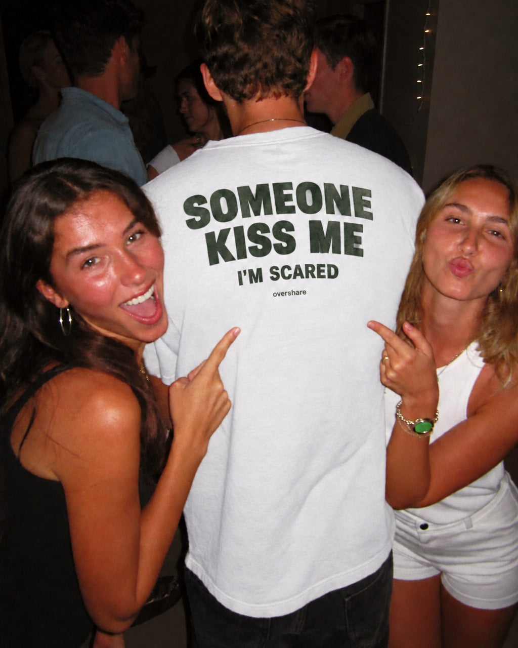 SOMEONE KISS ME (I'M SCARED) box tee, worn
