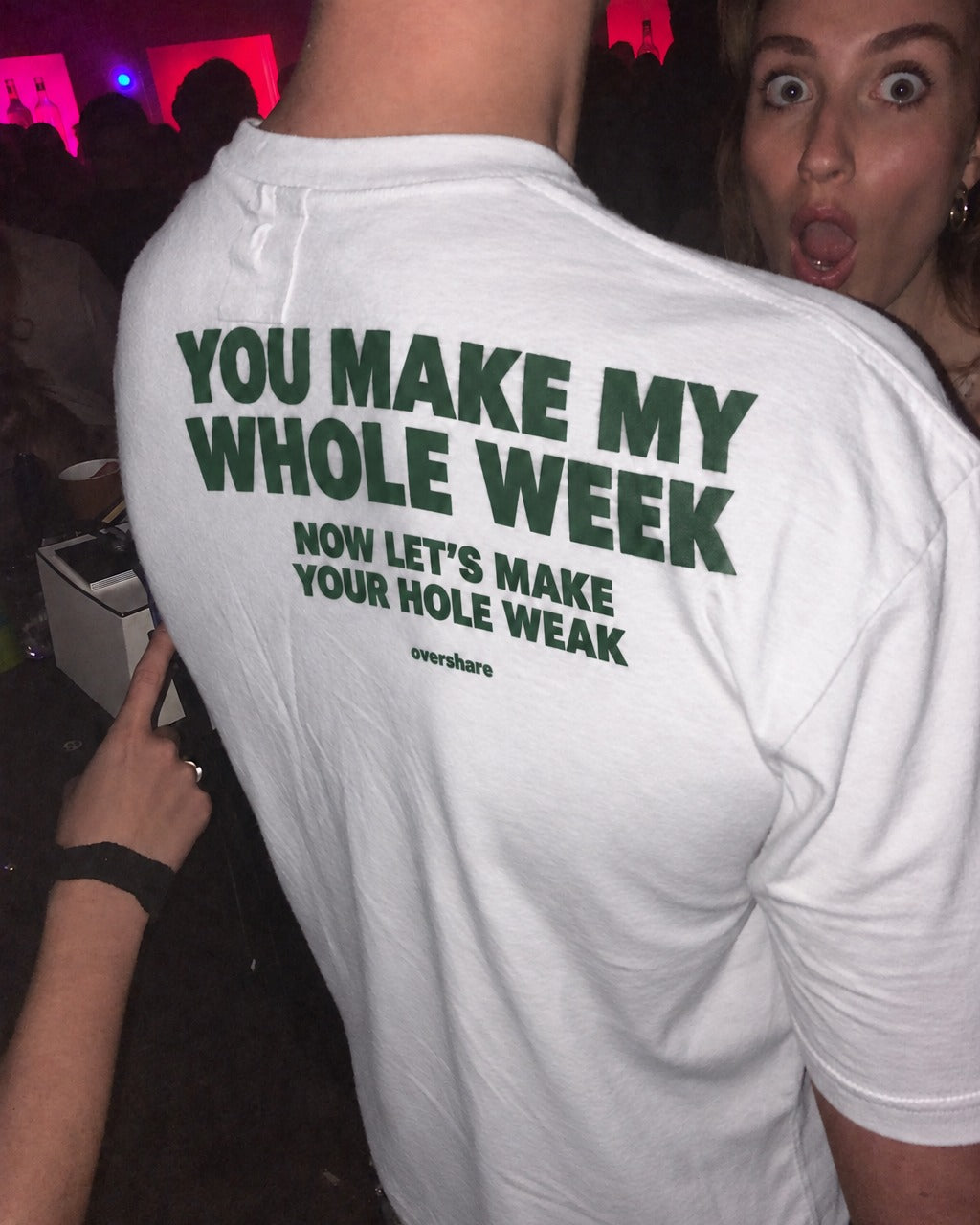 YOU MAKE MY WHOLE WEEK box tee, worn