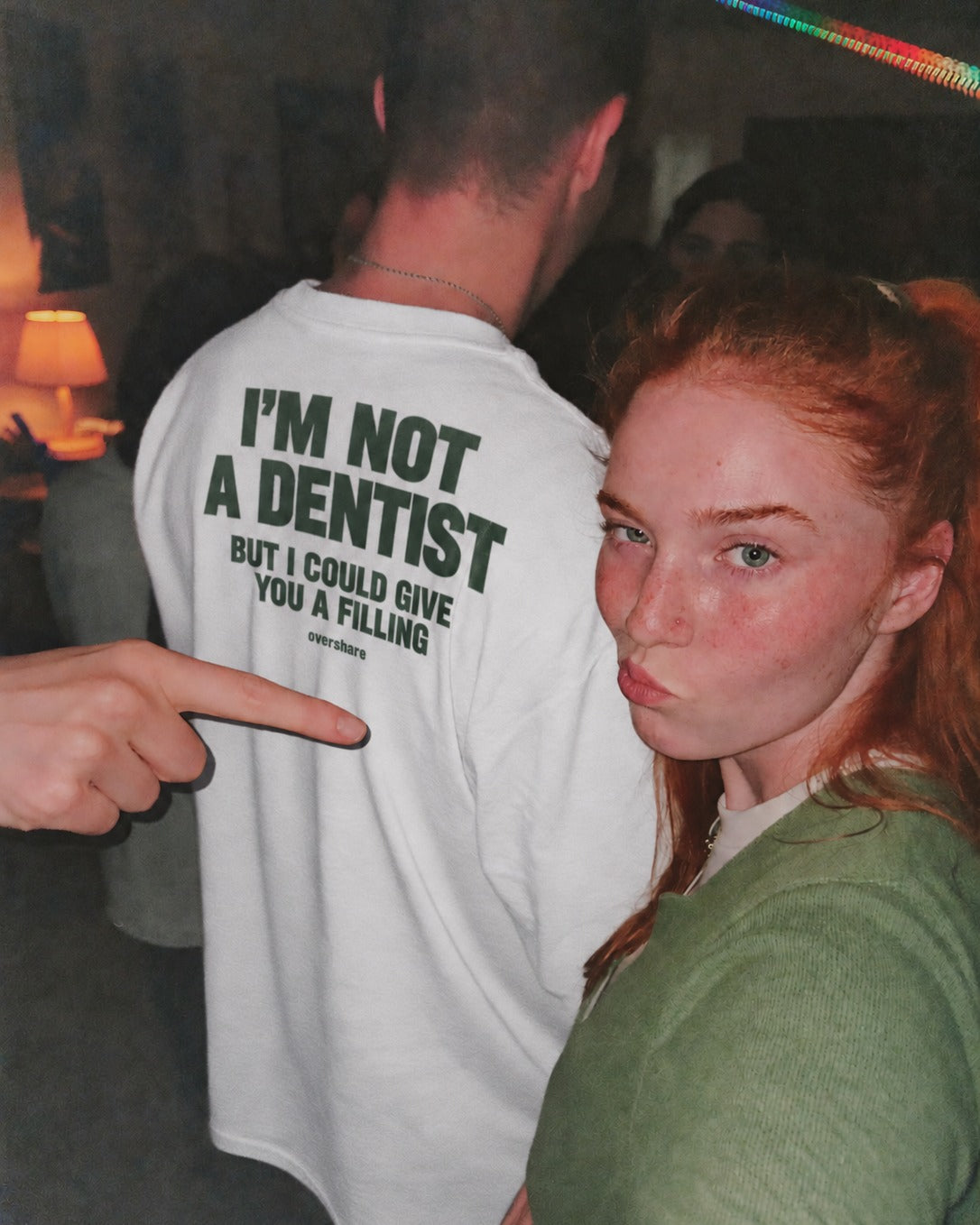 I'M NOT A DENTIST box tee, worn