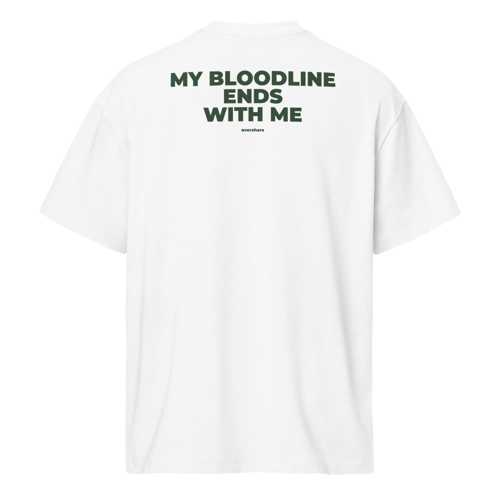 MY BLOODLINE ENDS WITH ME box tee, white