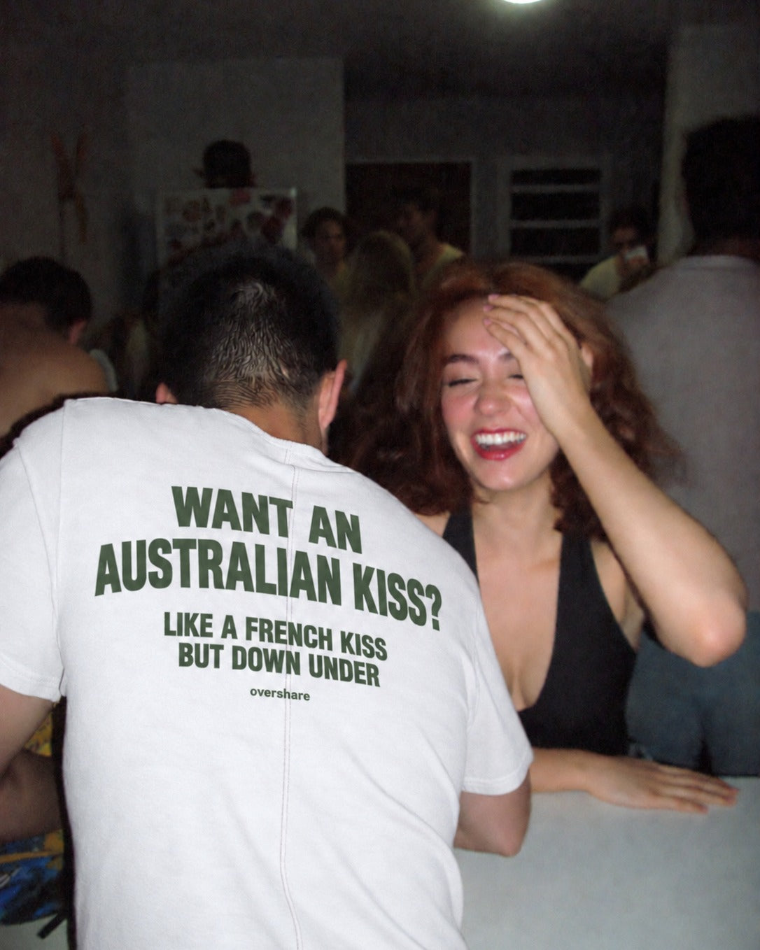 WANT AN AUSTRALIAN KISS? box tee, worn