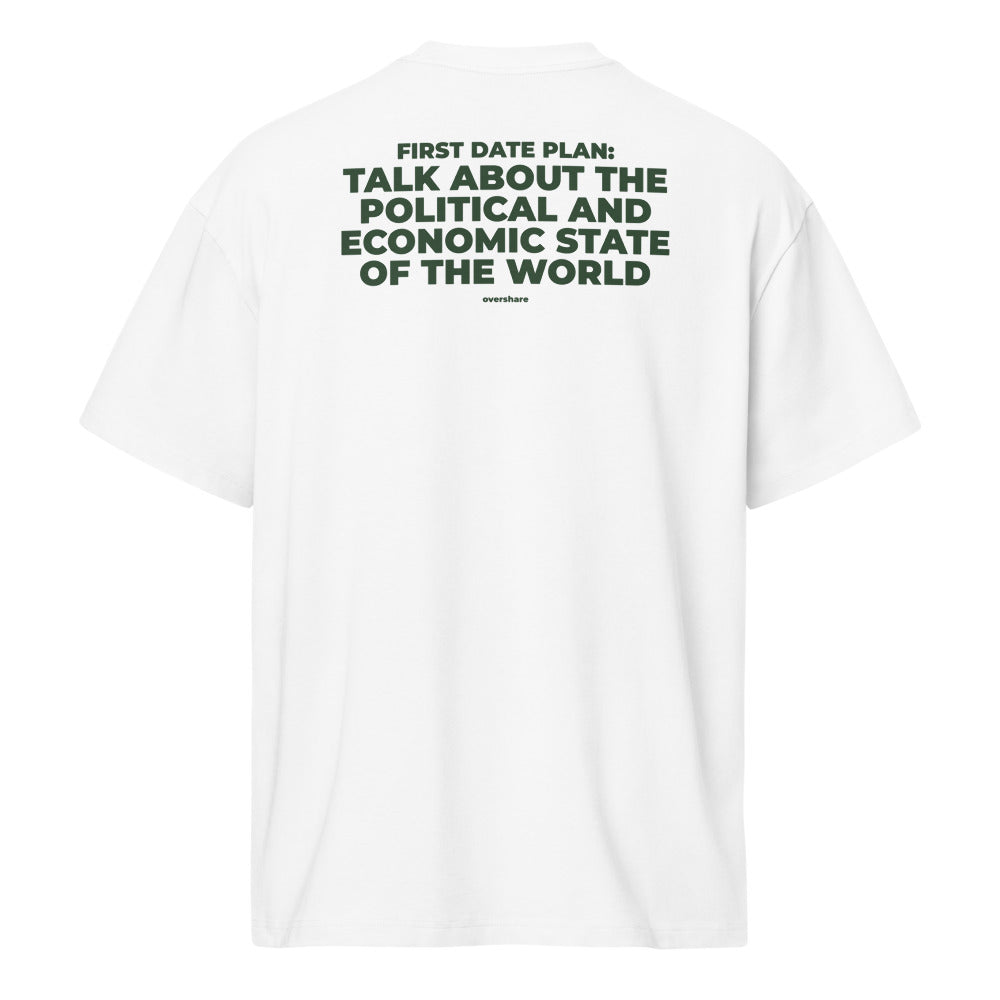 FIRST DATE PLAN box tee, white