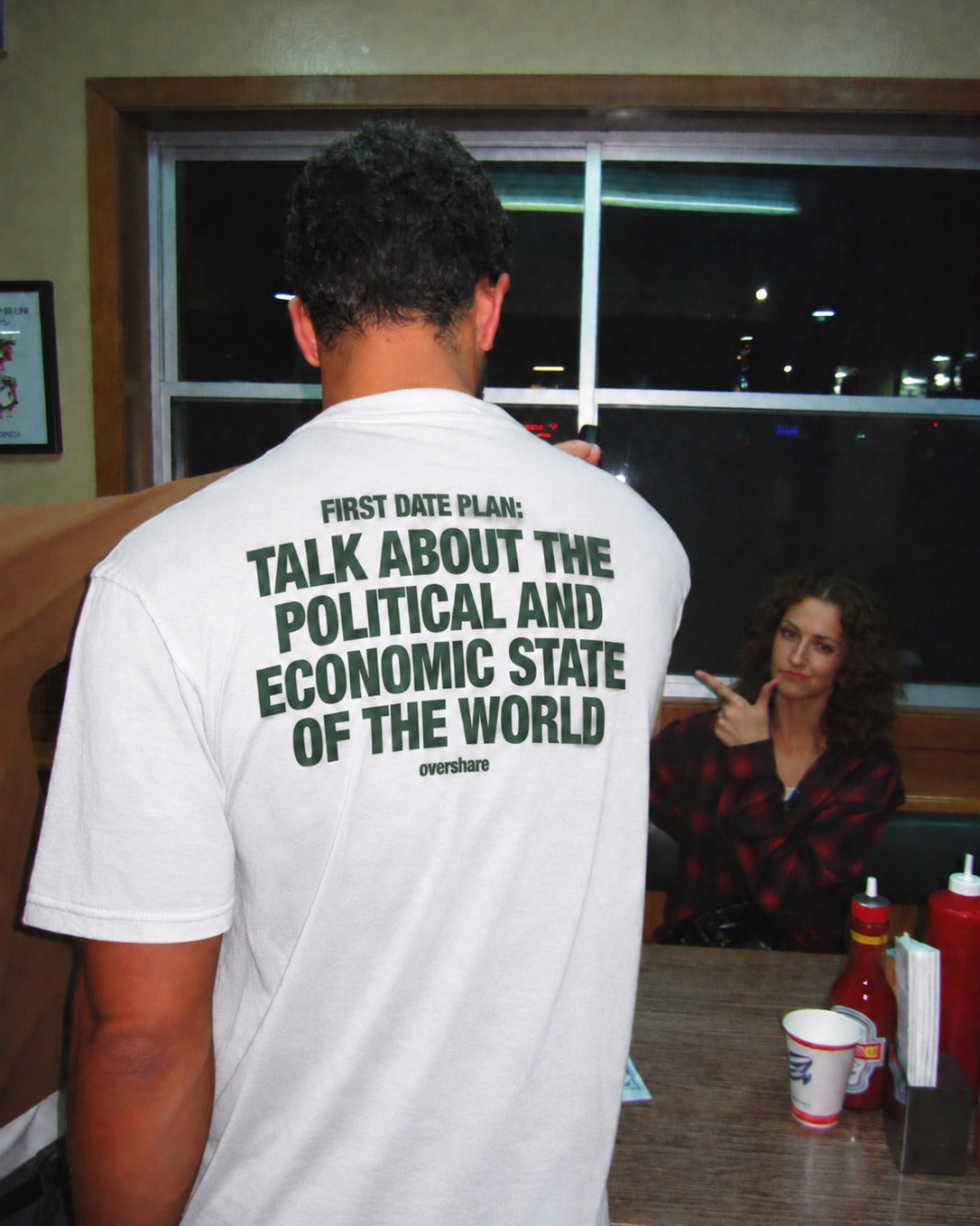 FIRST DATE PLAN box tee, worn